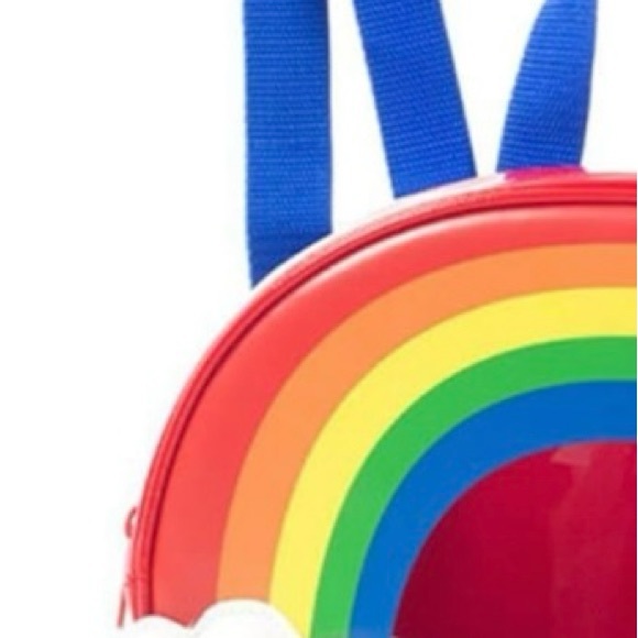 NRFB Plastic Rainbow Stripe Cleat / Transparent  Adjustable Backpack Lar… - Picture 4 of 5